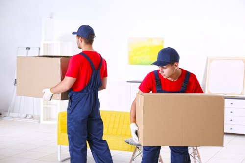 Removals van prepared for a Waterloo move near local streets and flats
