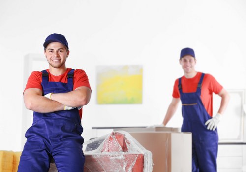 Moving team preparing boxes and furniture for a Waterloo relocation