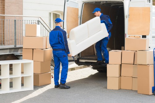 Local moving team planning access and parking for a Waterloo removals van