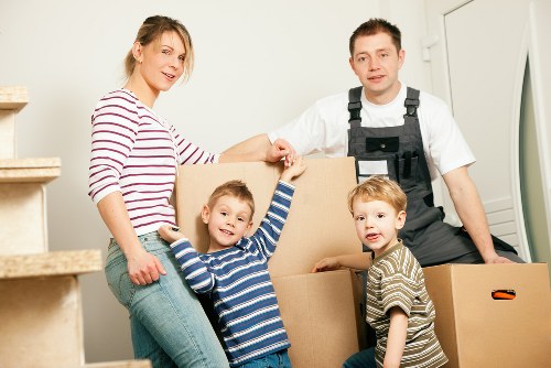 Warehouse moving service team with compliance documents