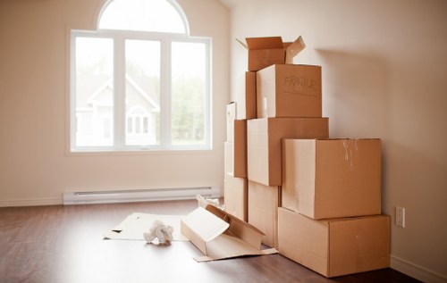 Boxes and furniture prepared for a local house move in Waterloo