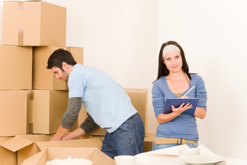 Boxes and household items prepared for transport in Waterloo